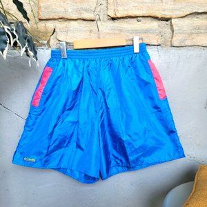 COPY - Columbia Neon Blue Pink 80's 90's Swim Beach Shorts